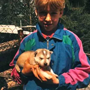 Christian mit seinem ersten Hund Arco (aus eigener Zucht)